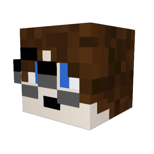 londoom Minecraft avatar head, 3D render
