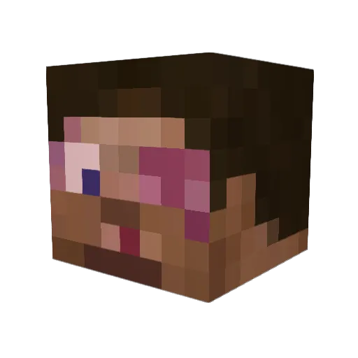 lonewrld Minecraft avatar head, 3D render