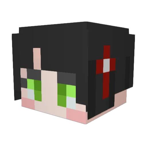 long20201 Minecraft avatar head, 3D render