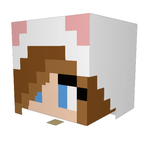 long_panda Minecraft avatar head, 3D render