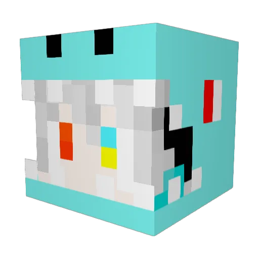 long_zhi_zi Minecraft avatar head, 3D render