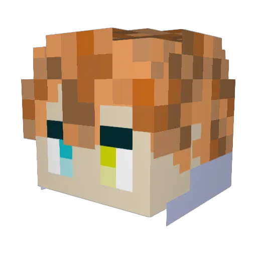 longri Minecraft avatar head, 3D render