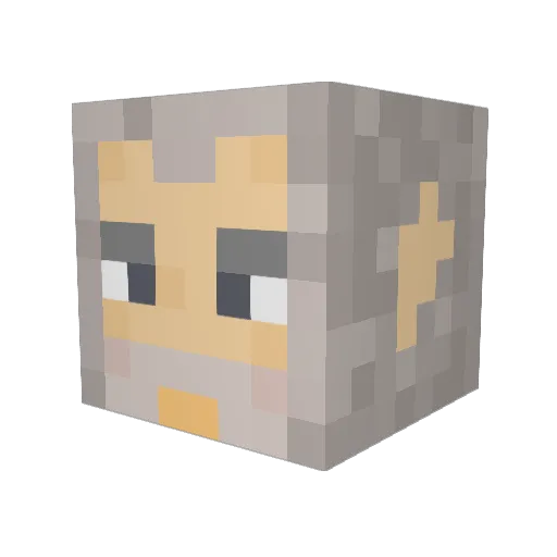 longusmaximus Minecraft avatar head, 3D render