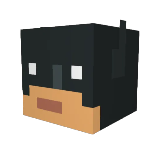 longwong Minecraft avatar head, 3D render