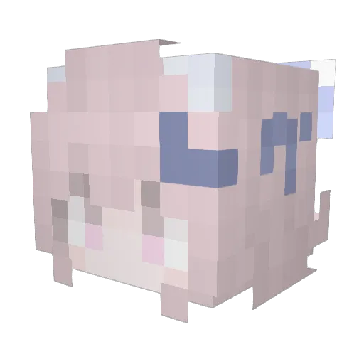 lonmi Minecraft avatar head, 3D render