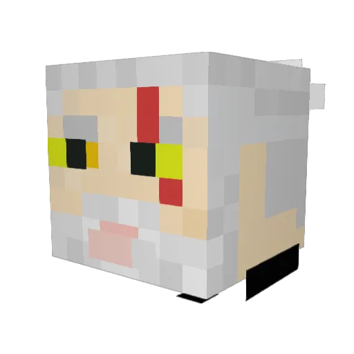 lonnge Minecraft avatar head, 3D render
