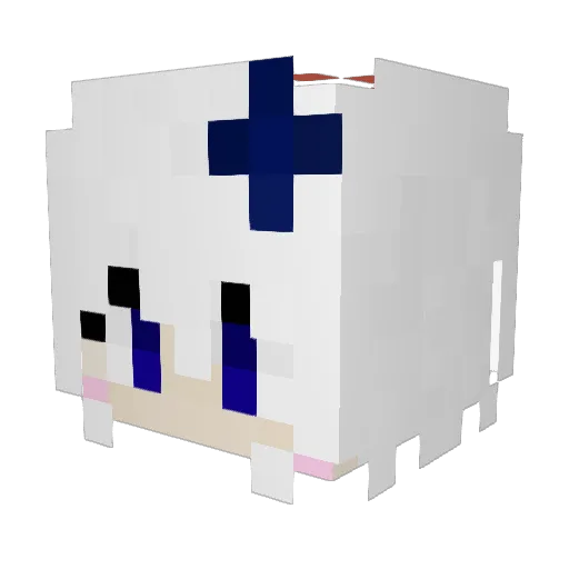 looksh Minecraft avatar head, 3D render