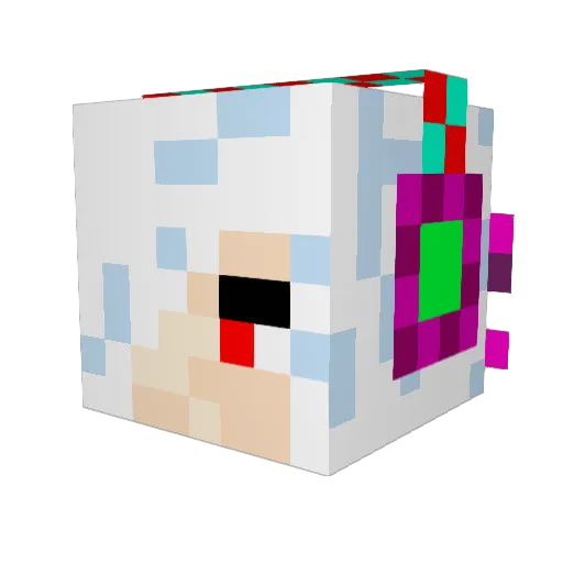 loomigo Minecraft avatar head, 3D render