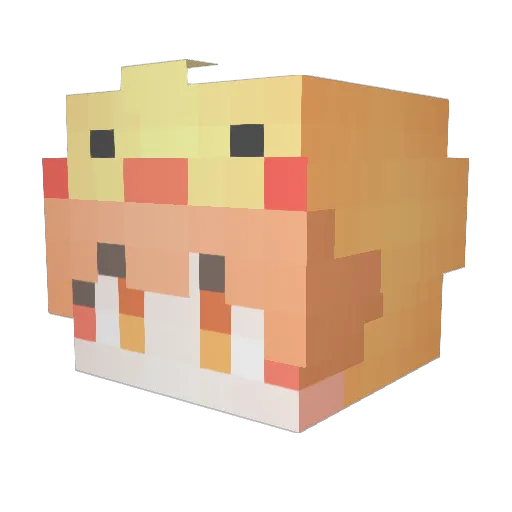 loopoo_03 Minecraft avatar head, 3D render