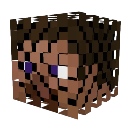 loqdin Minecraft avatar head, 3D render