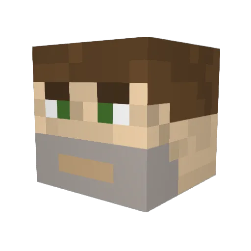 loquax Minecraft avatar head, 3D render