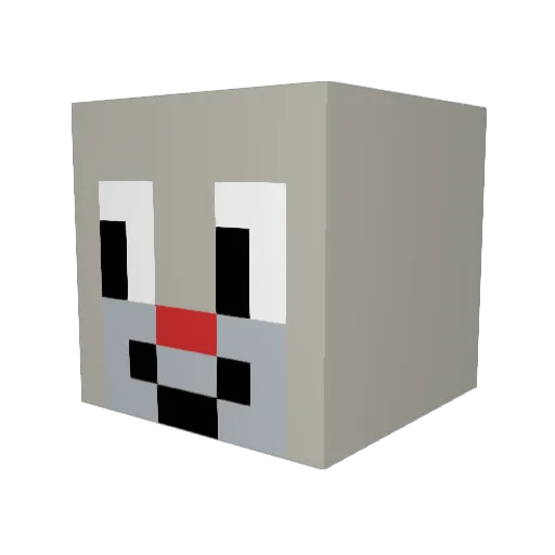 loqui_ Minecraft avatar head, 3D render