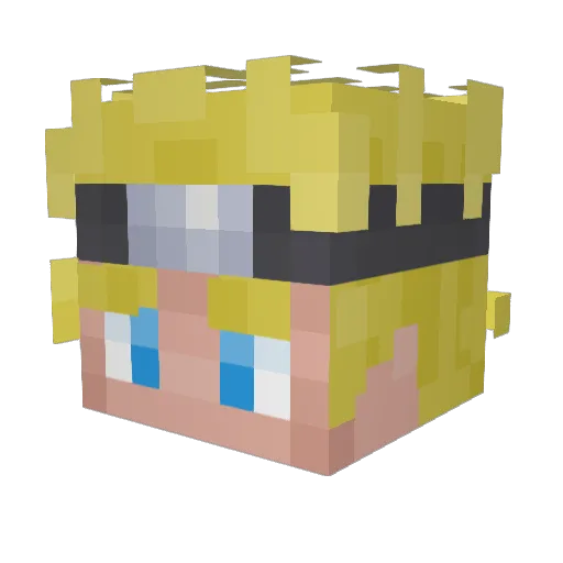 loqujr Minecraft avatar head, 3D render