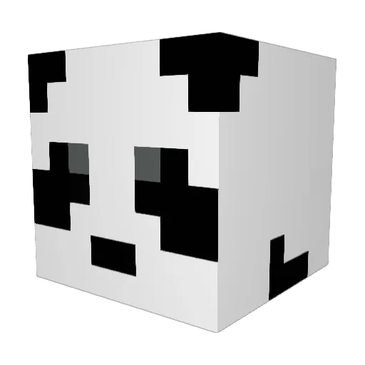 los_panda Minecraft avatar head, 3D render
