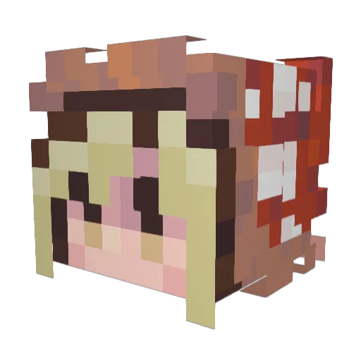 loserclique Minecraft avatar head, 3D render