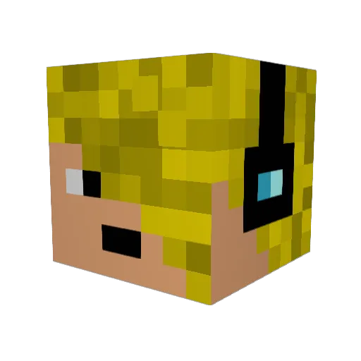 loserdown Minecraft avatar head, 3D render
