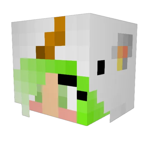 loserface Minecraft avatar head, 3D render