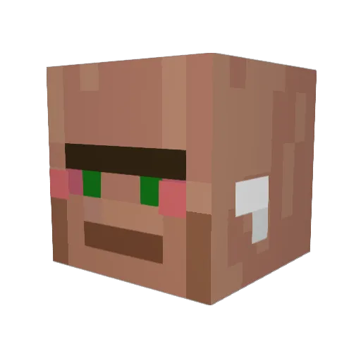 lotchasinpaper Minecraft avatar head, 3D render