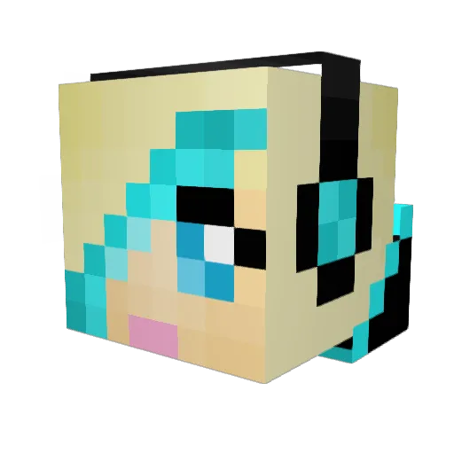 lottaMC Minecraft avatar head, 3D render