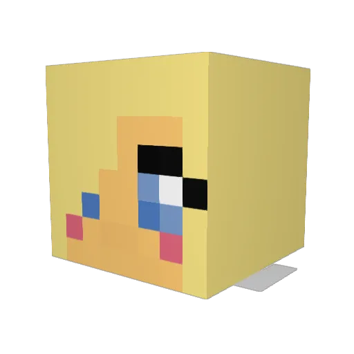 lottelovesyouu Minecraft avatar head, 3D render