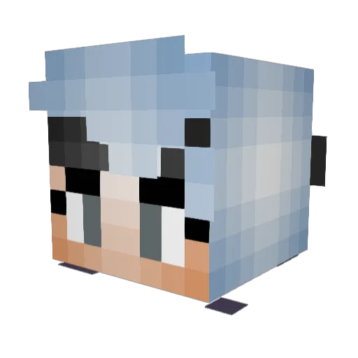 lotvk Minecraft avatar head, 3D render