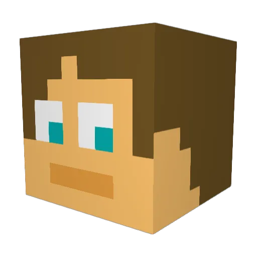louMoto Minecraft avatar head, 3D render