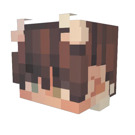 louhou_ Minecraft avatar head, 3D render