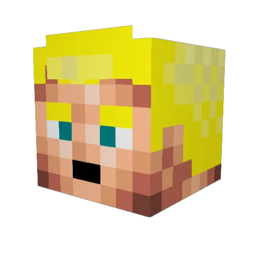 louismango Minecraft avatar head, 3D render