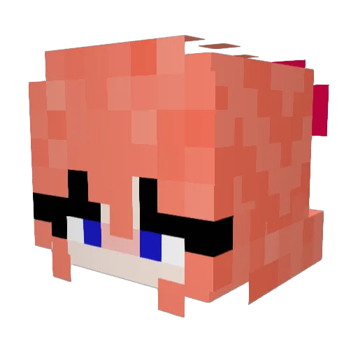 louphu Minecraft avatar head, 3D render
