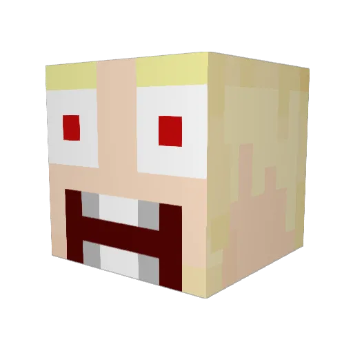 louplem Minecraft avatar head, 3D render