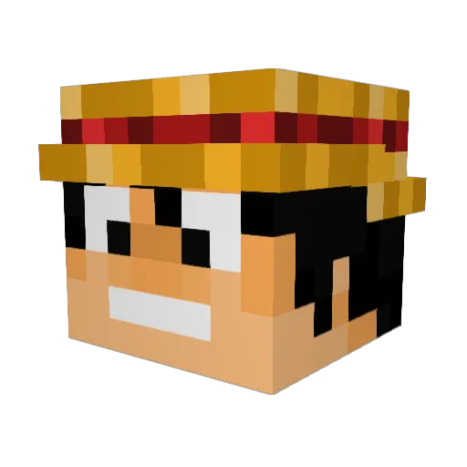 louptony Minecraft avatar head, 3D render