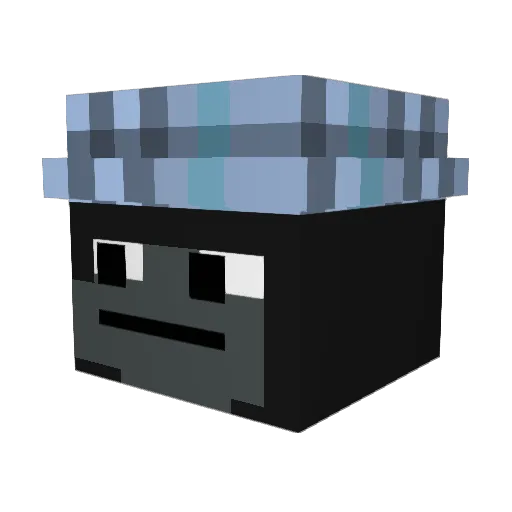 louqi Minecraft avatar head, 3D render