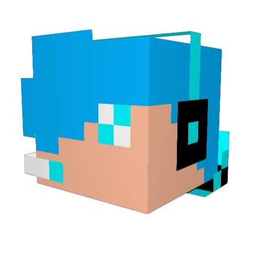 love_scar Minecraft avatar head, 3D render