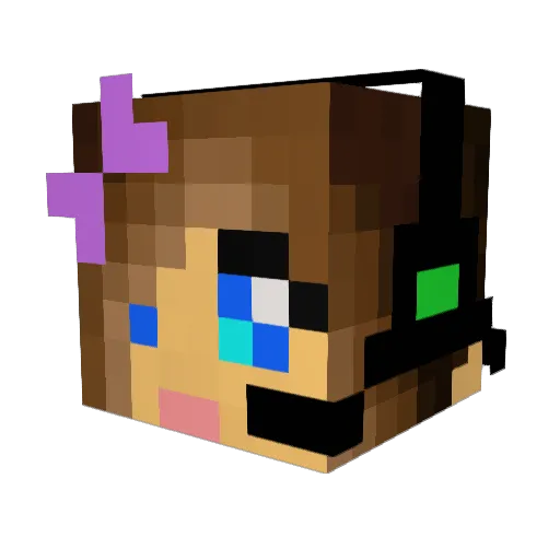 love_space Minecraft avatar head, 3D render