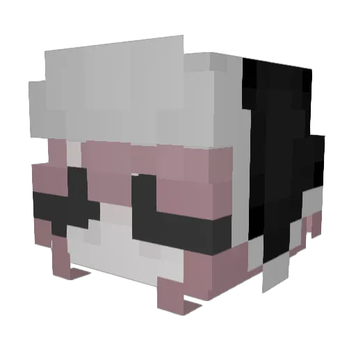 loveami Minecraft avatar head, 3D render