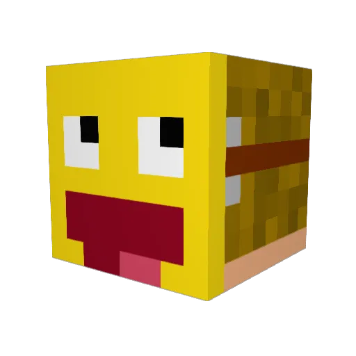 lovecola Minecraft avatar head, 3D render