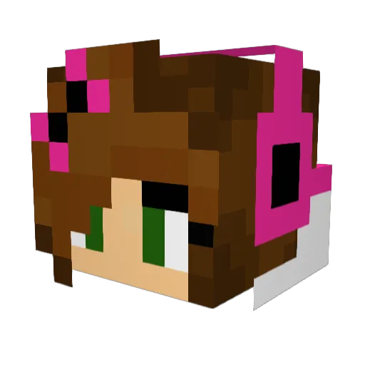 lovelyjena Minecraft avatar head, 3D render