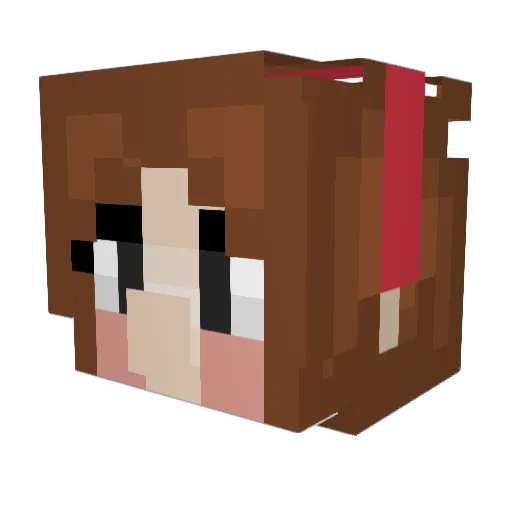 lovelylucyii Minecraft avatar head, 3D render