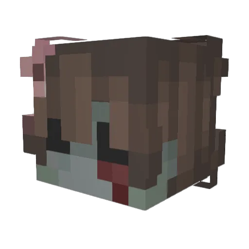 loversmoon Minecraft avatar head, 3D render