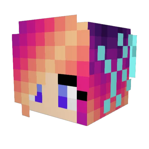 lovesbunnys Minecraft avatar head, 3D render