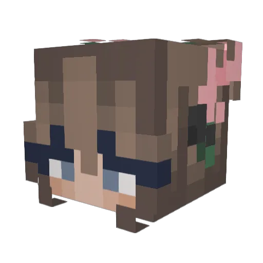 lovesosweet Minecraft avatar head, 3D render