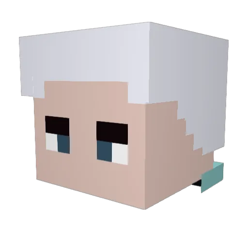 lovezml Minecraft avatar head, 3D render