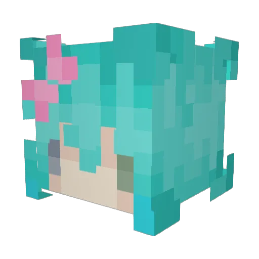 lovrella Minecraft avatar head, 3D render
