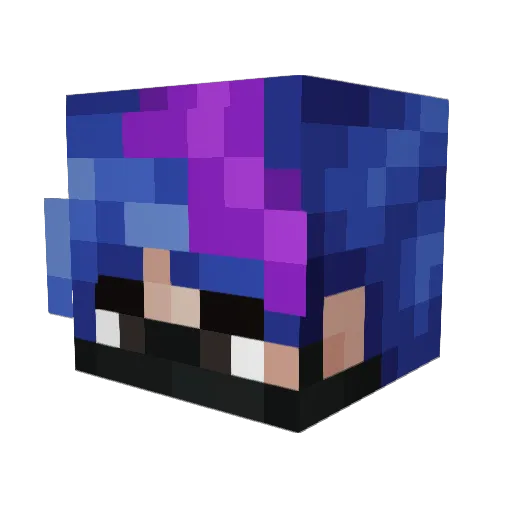 lowGFhighAPM Minecraft avatar head, 3D render