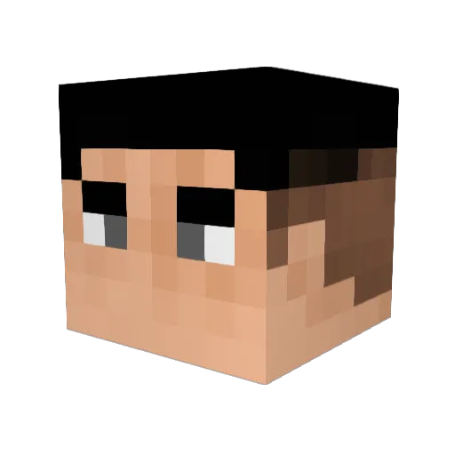 lowcap Minecraft avatar head, 3D render