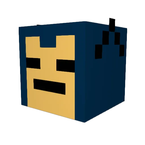 lowcarbo Minecraft avatar head, 3D render
