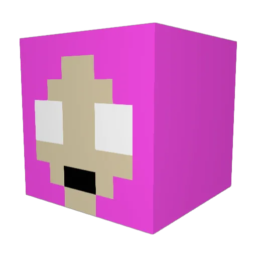 lowercasei Minecraft avatar head, 3D render