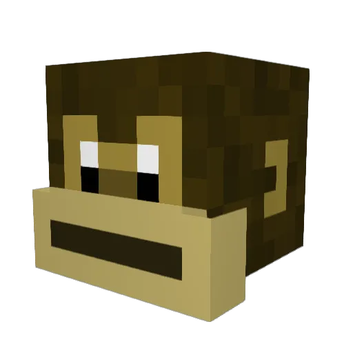 lowercasej Minecraft avatar head, 3D render