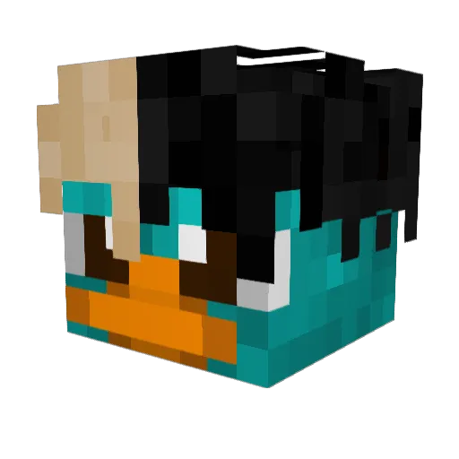lowfat_clout Minecraft avatar head, 3D render