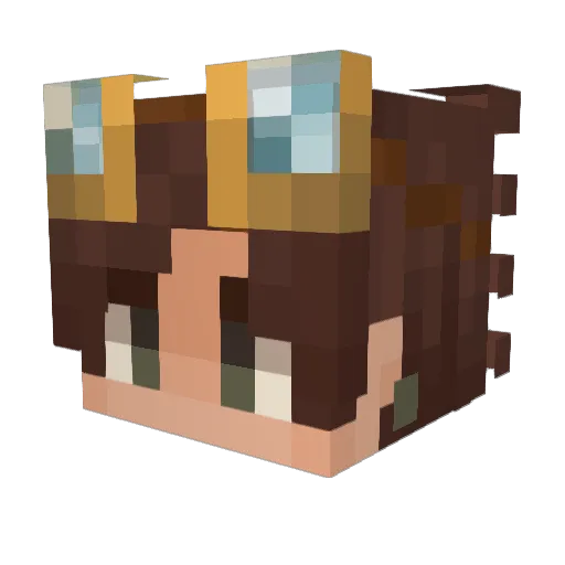lowfol Minecraft avatar head, 3D render